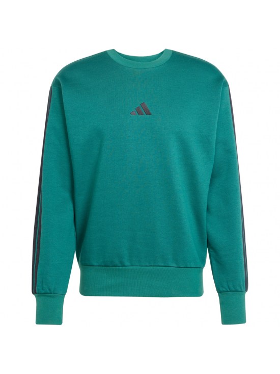 Pánska flísová mikina adidas Essentials 3-Stripes zelená JE6306